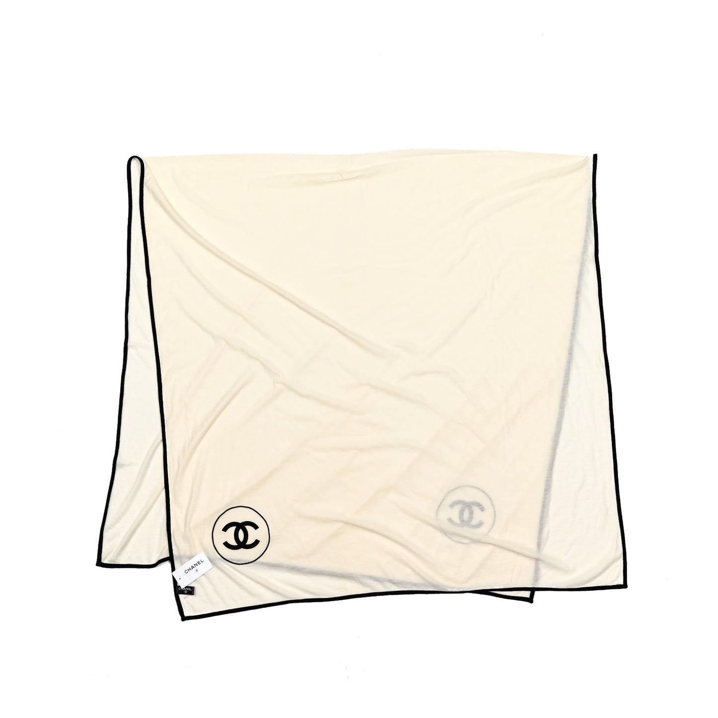 Cashmere Silk CC Scarf White Black