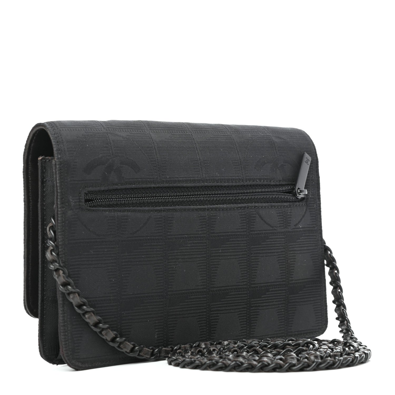 Chanel Nylon Travel Wallet On Chain WOC Black 3 of 9