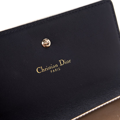 Christian Dior Metallic Patent Micro-Cannage Diorama Elancee Wallet Gold 4 of 8
