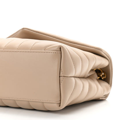 Saint Laurent Calfskin Y Quilted Monogram Small Loulou Chain Satchel Dark Beige 9 of 9