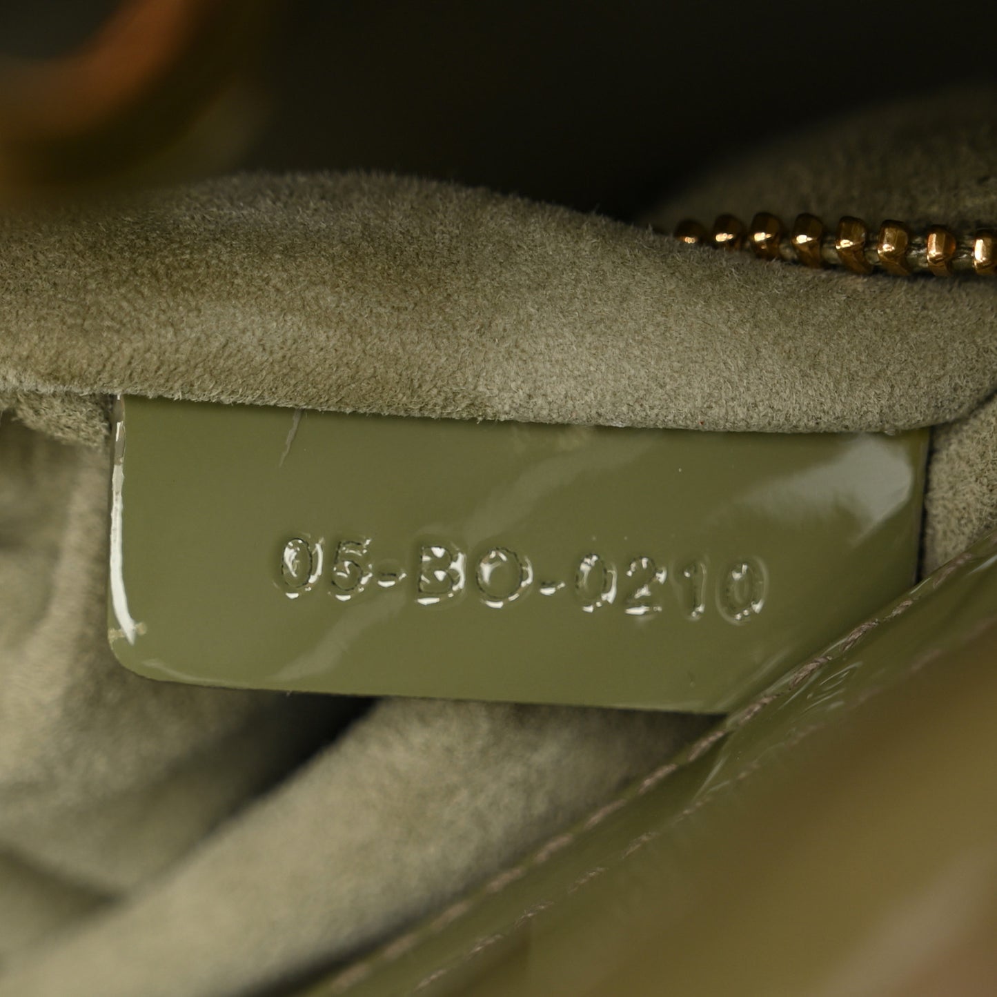 Patent Cannage Mini Lady Dior Dusty Jade