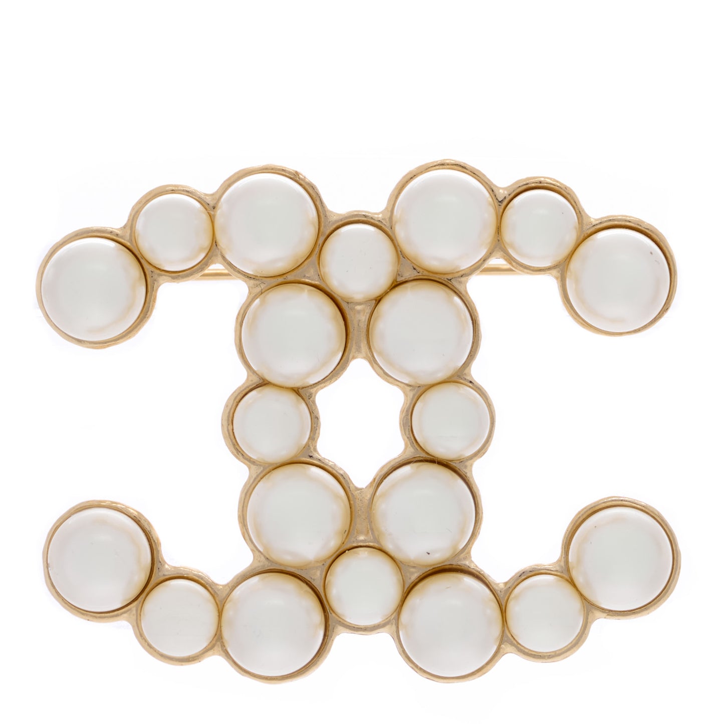 Pearl CC Brooch Gold Pearly White