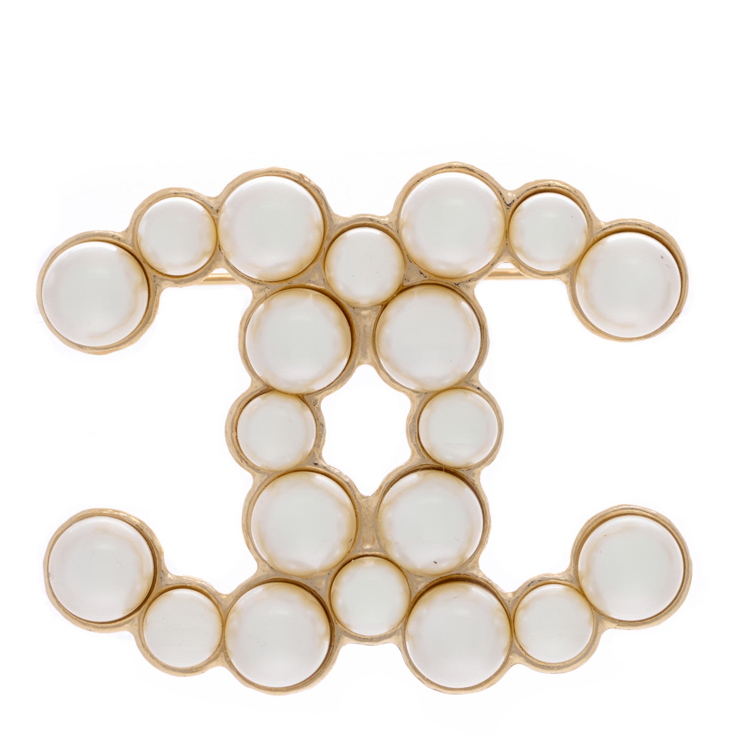 Chanel Pearl CC Brooch Gold Pearly White 1 of 4