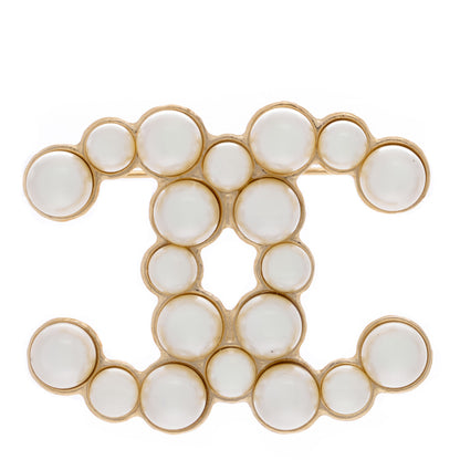 Chanel Pearl CC Brooch Gold Pearly White 1 of 4