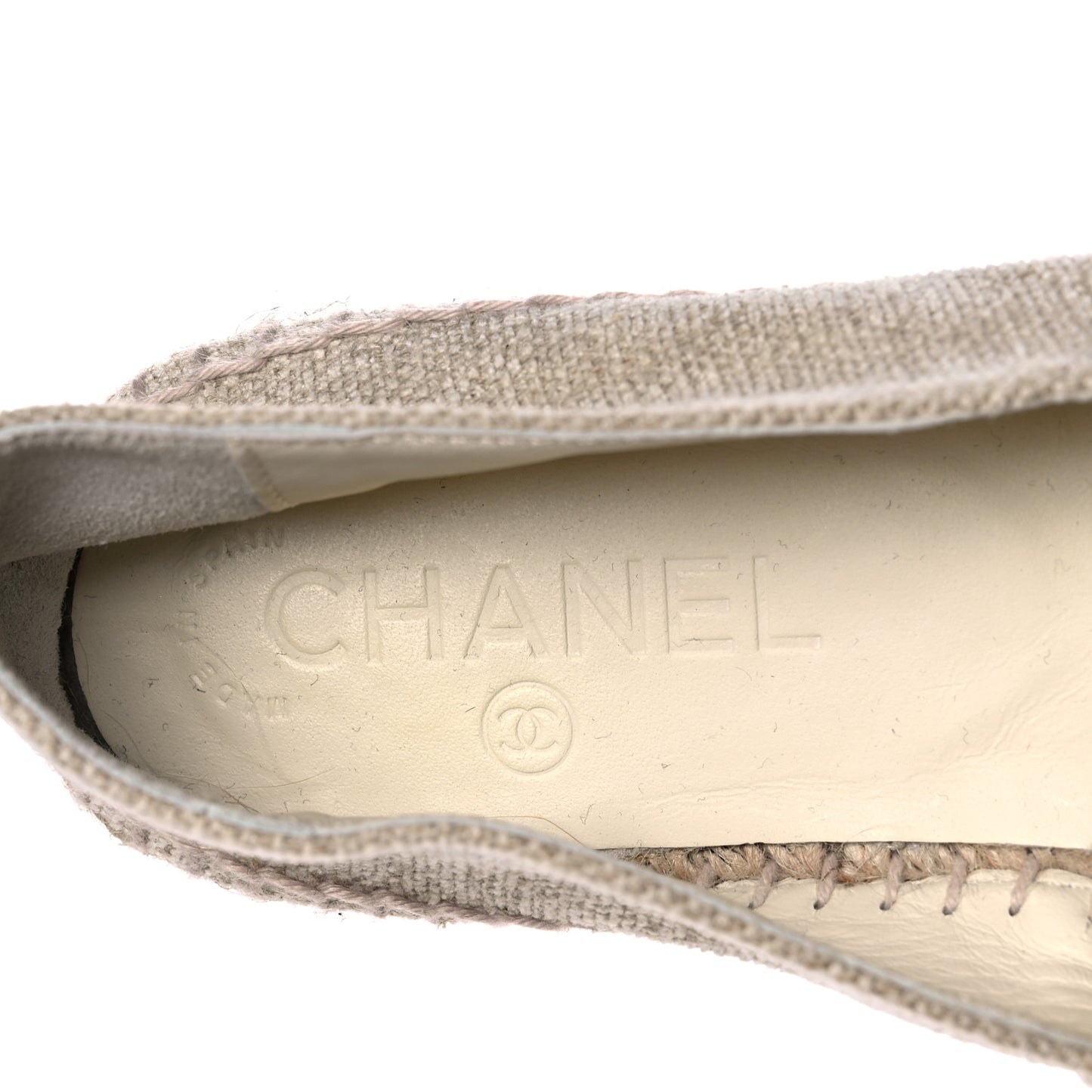 Toile Sequin CC Espadrilles 36 Beige Black