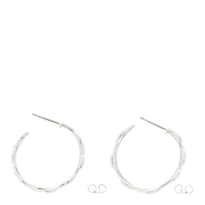 Tiffany Sterling Silver Paloma Picasso Olive Leaf Hoop Earrings 3 of 5