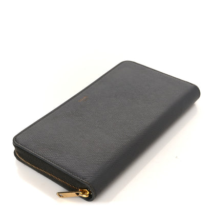Celine Drummed Calfskin Large Zip Around Multifunction Wallet Grey 4 of 7