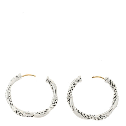 David Yurman Sterling Silver Diamond Petite Infinity Hoop Earrings 4 of 4