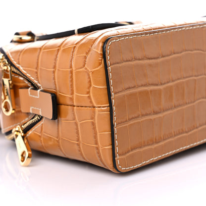 Chloe Calfskin Crocodile Embossed Small Daria Autumnal Brown 9 of 12