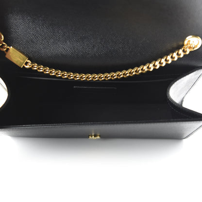 Saint Laurent Grain De Poudre Medium Classic Monogram Kate Satchel Black 5 of 9