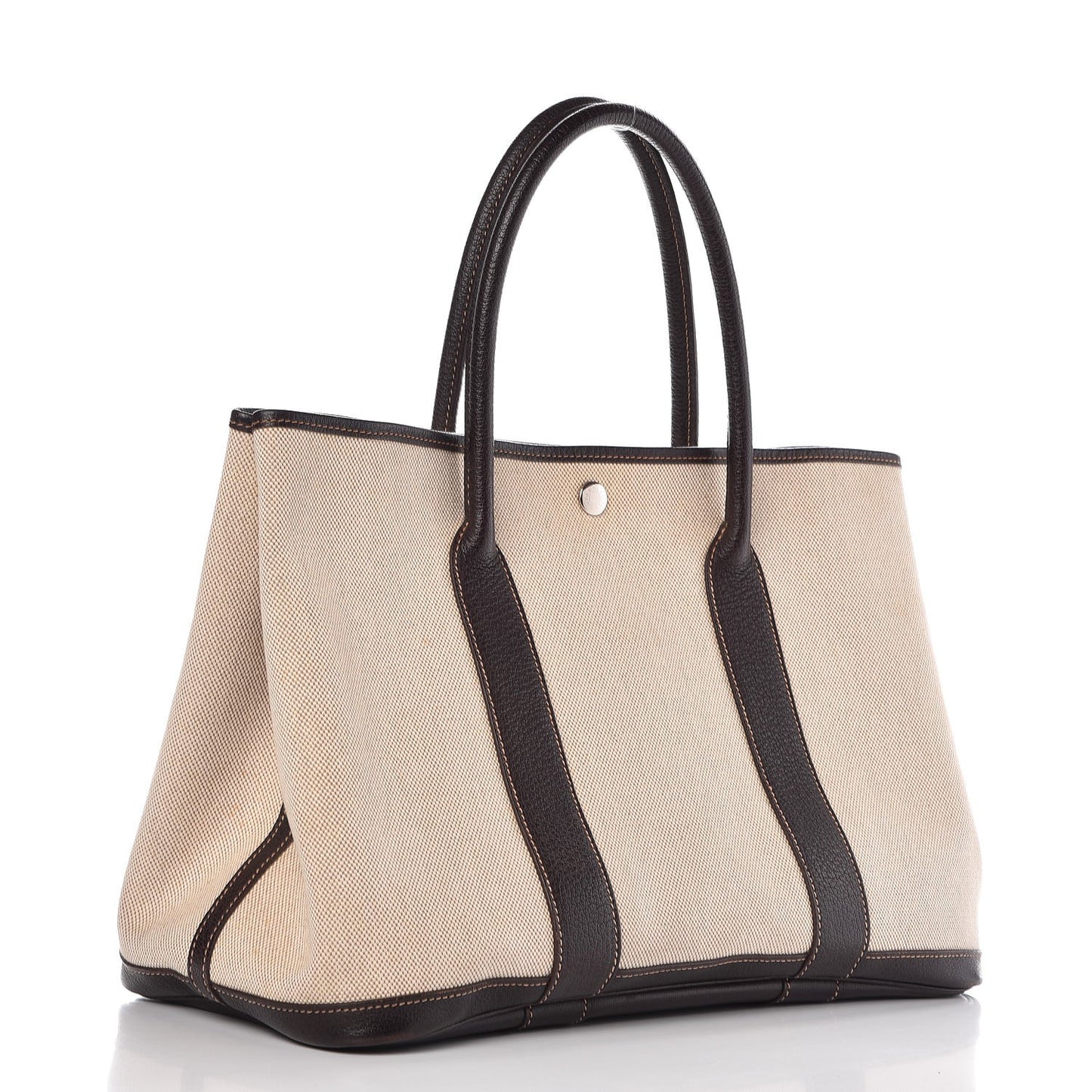 Buffle Sindhu Toile Garden Party 36 MM Tote Marron Fonce