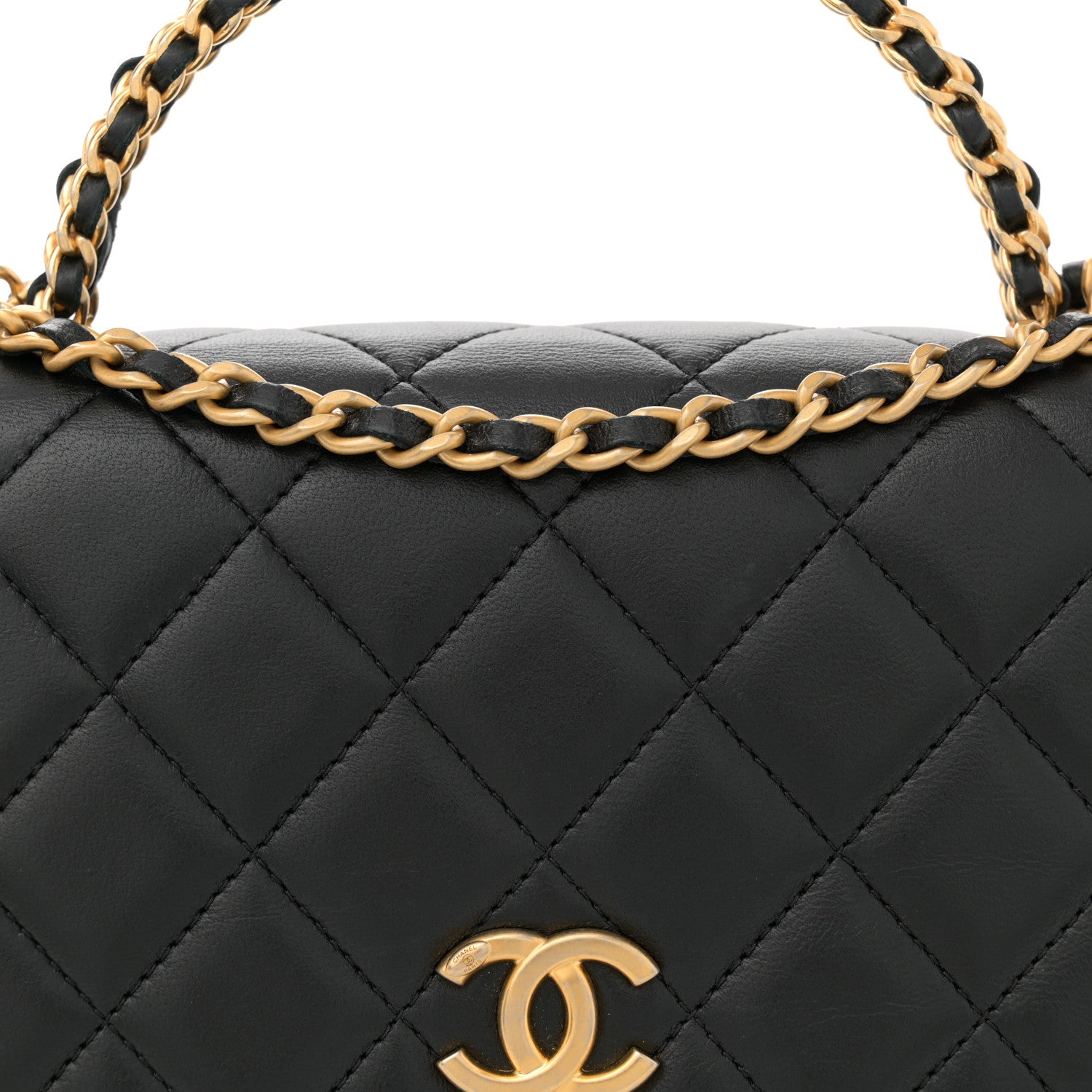 Chanel Lambskin Quilted Pick Me Up Wallet On Chain WOC Black 8 of 11
