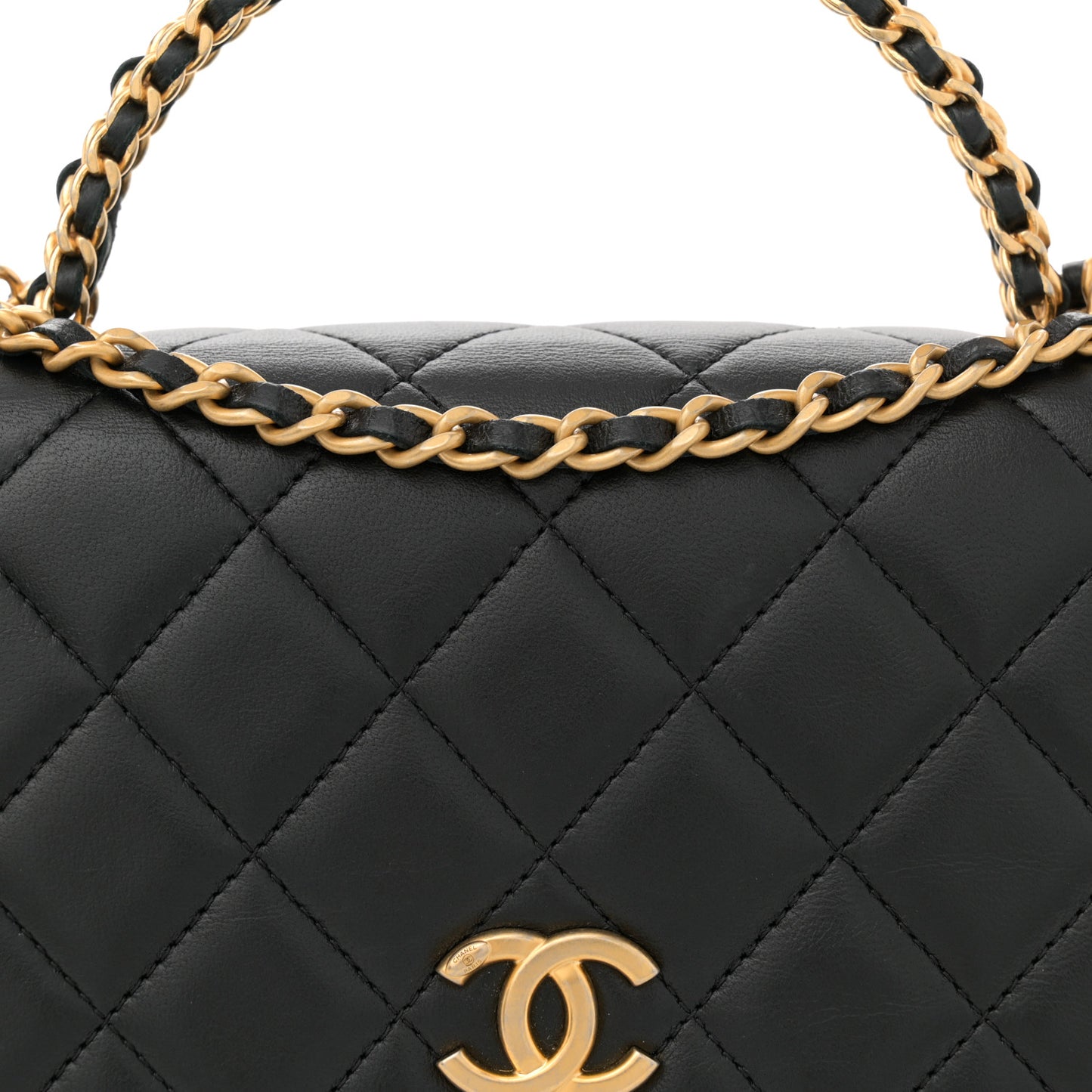 Lambskin Quilted Pick Me Up Wallet On Chain WOC Black