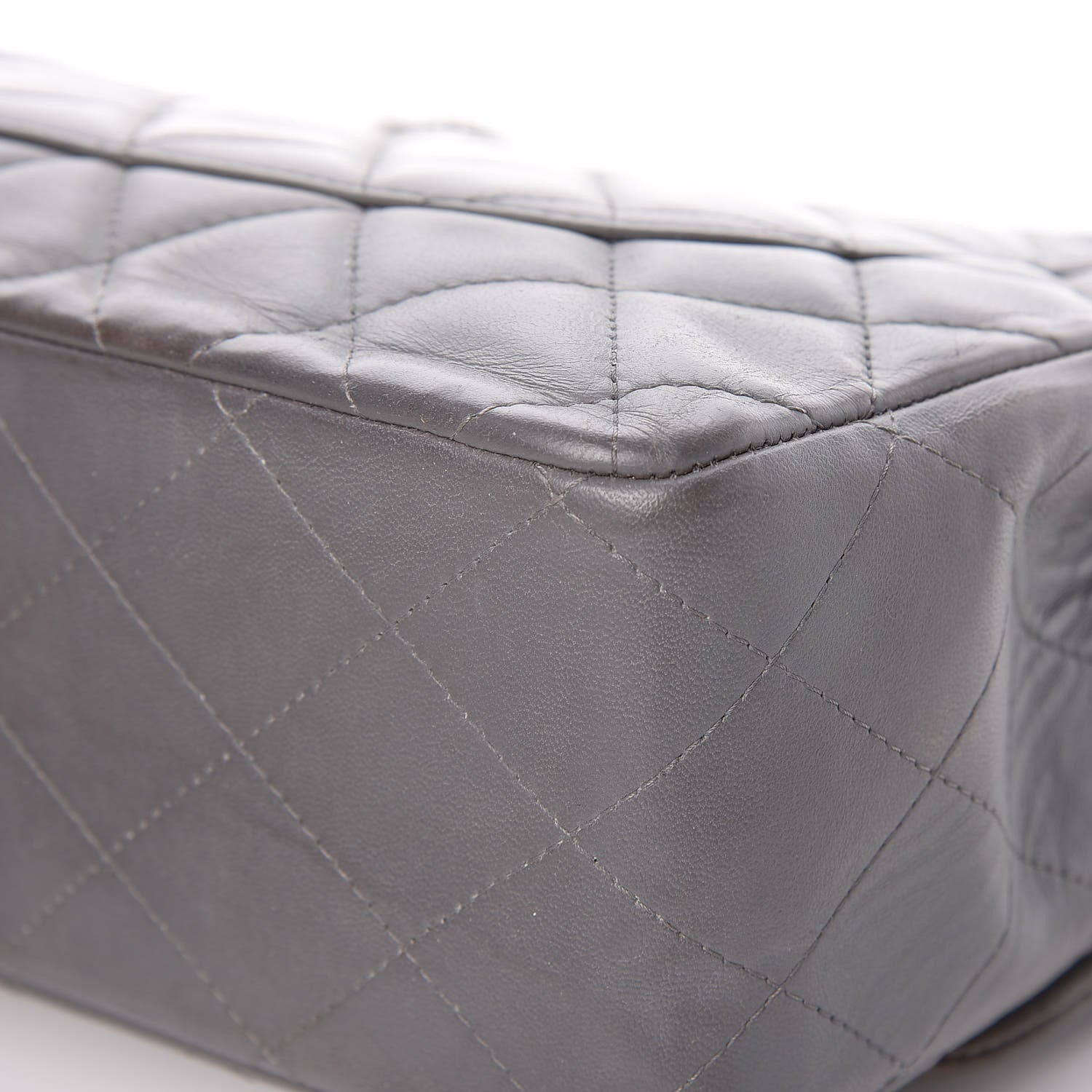 Chanel Lambskin Quilted Jumbo Single Flap Grey 13 of 20