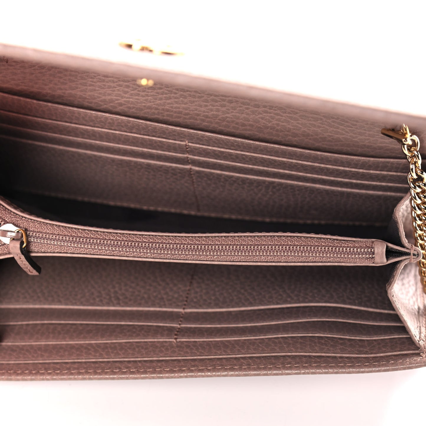 Dollar Calfskin Petite GG Marmont Wallet Chain Bag Porcelain Rose
