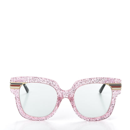 Gucci Acetate Square Frame Web Glitter GG0281S Sunglasses Pink 2 of 8