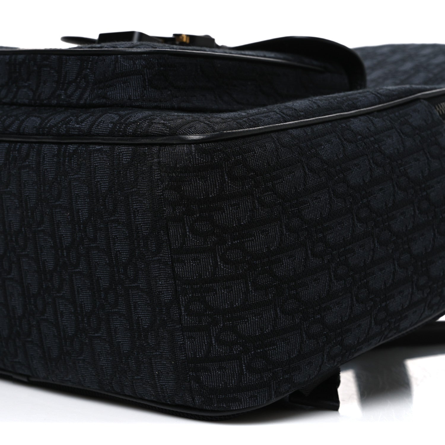 Christian Dior Oblique Jacquard Saddle Zip Backpack Black 9 of 9