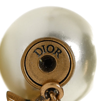 Christian Dior Pearl Crystal J'Adior Rectangle Tribales Earrings Antique Gold 4 of 5
