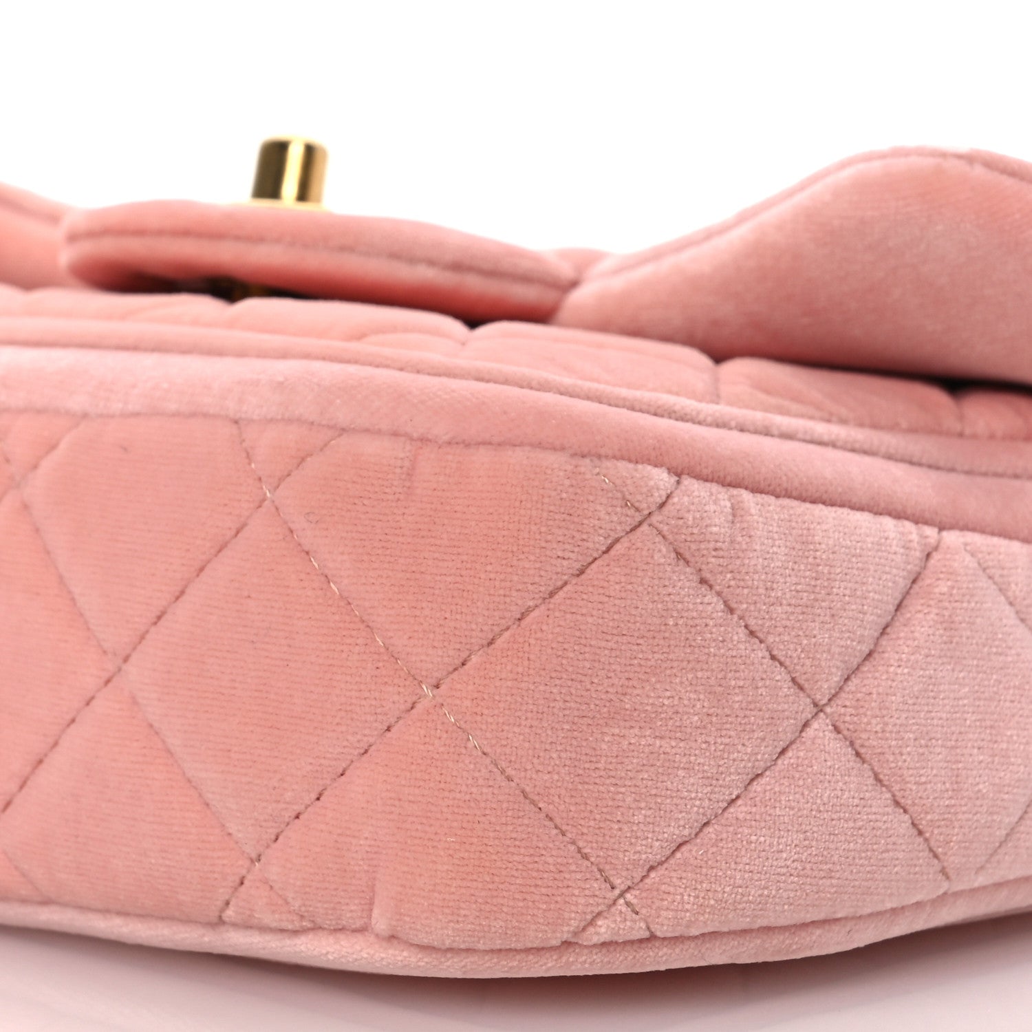 Chanel Velour Quilted Mini Double Frame Flap Rose 13 of 17