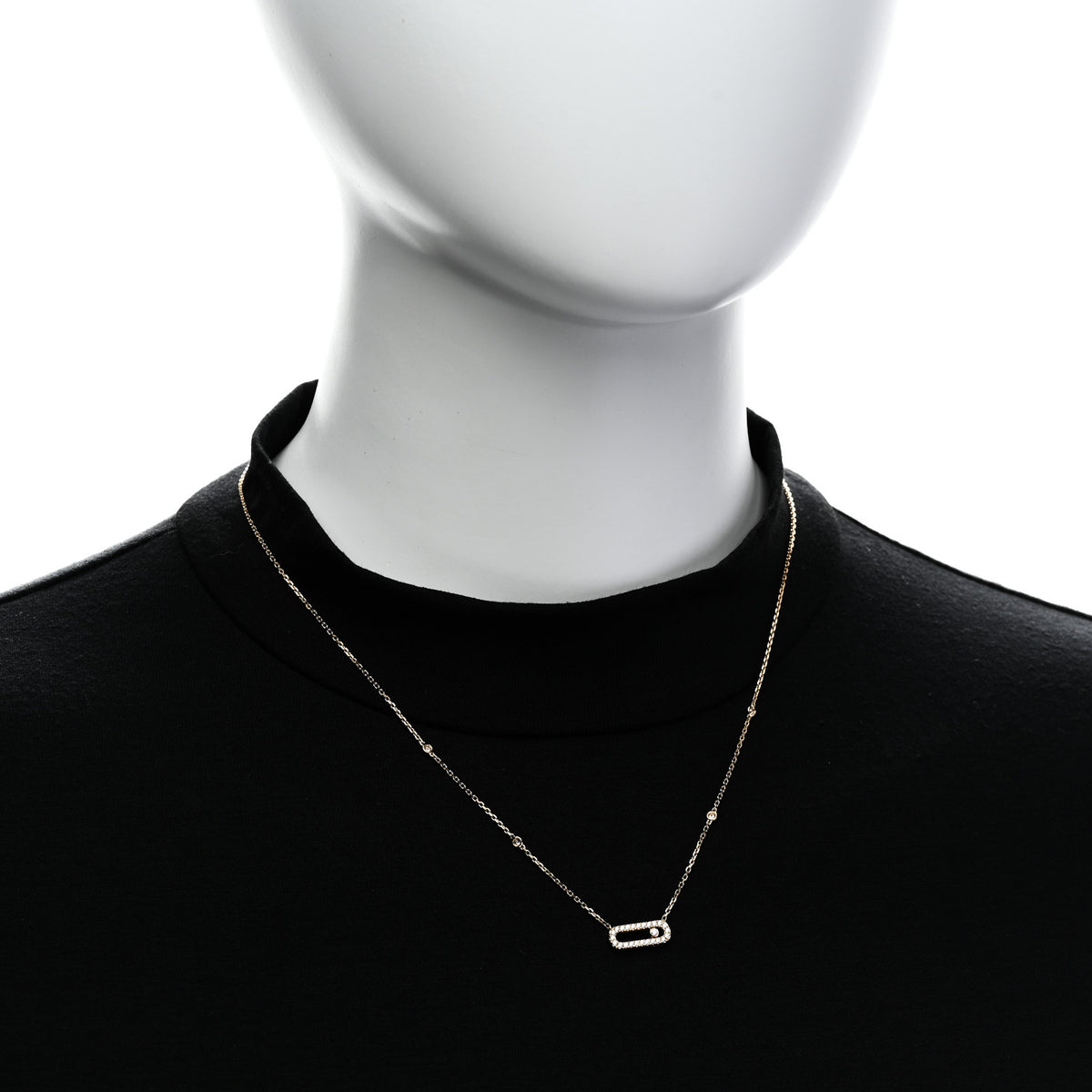 18K Yellow Gold Diamond Move Uno Pave Necklace
