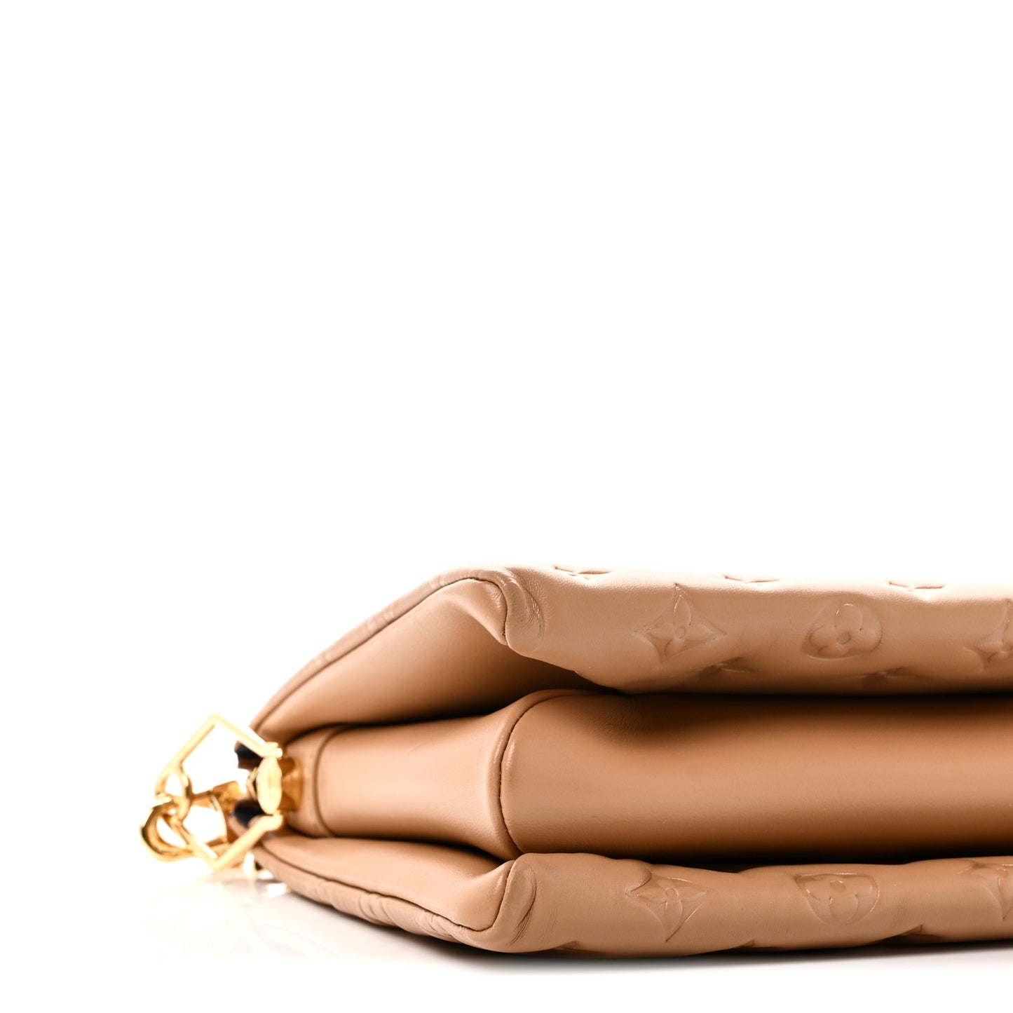 Lambskin Embossed Monogram Coussin PM Camel