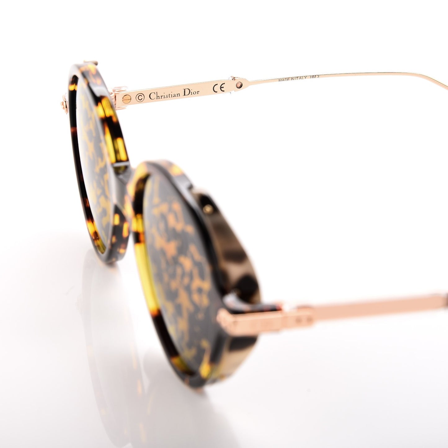 Acetate Leaf Print Umbrage Round Sunglasses Pink Foliage