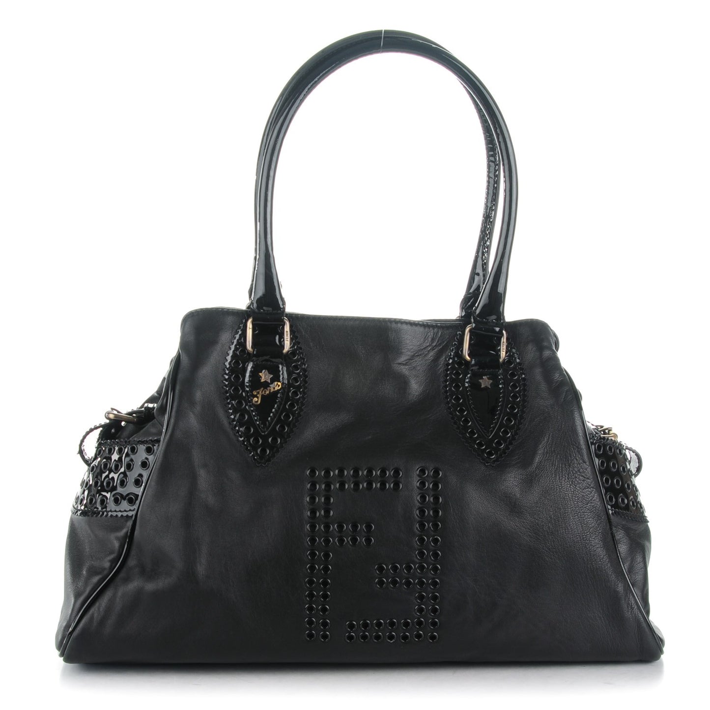 Nappa Patent Bag De Jour Perforated Tote Black