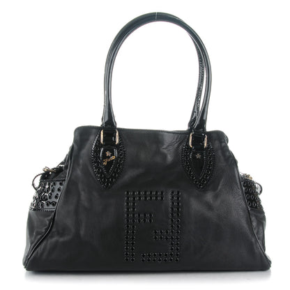 Fendi Nappa Patent Bag De Jour Perforated Tote Black 1 of 9