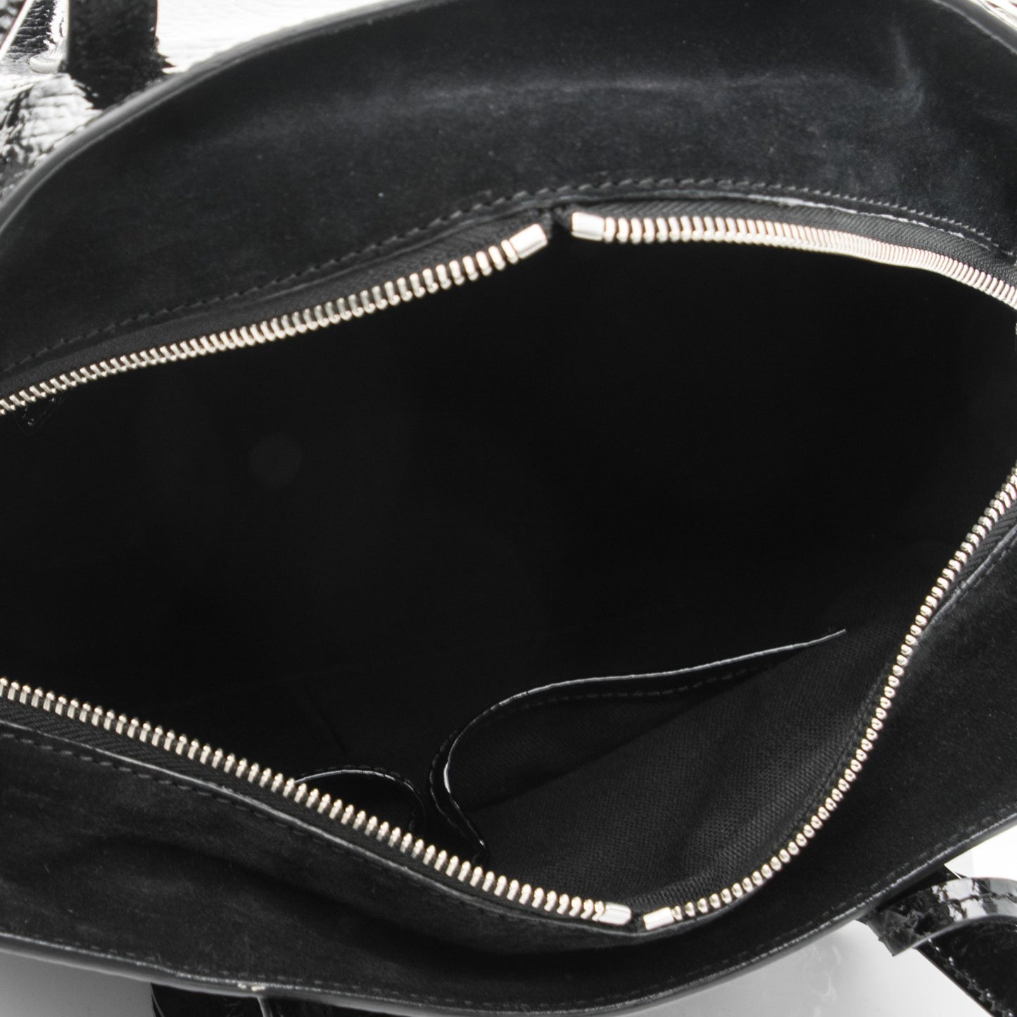 Patent Small Eyelet Padlock Skull Tote Black
