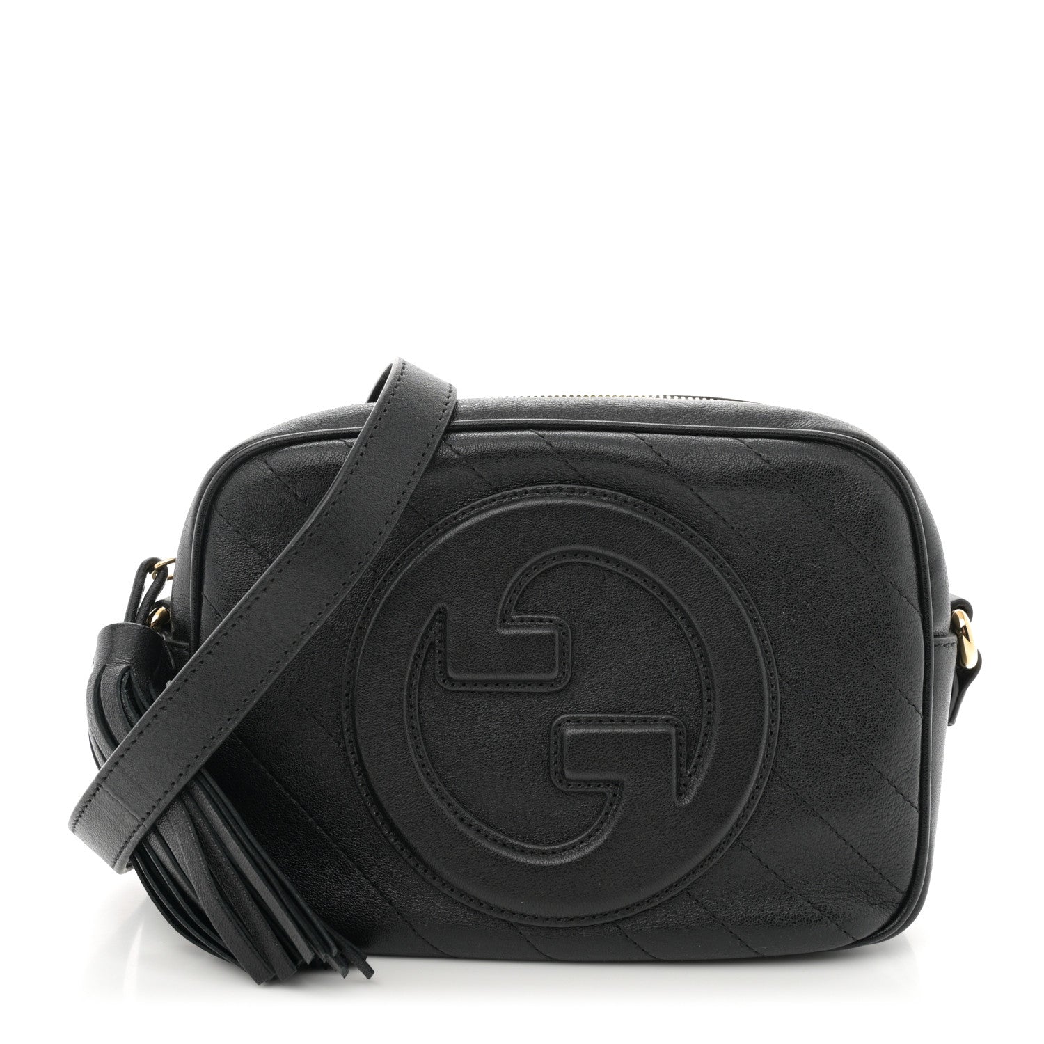Gucci Sakai Be Green Calfskin Diagonal Stitched Small Blondie Shoulder Bag Black 1 of 10