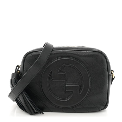 Gucci Sakai Be Green Calfskin Diagonal Stitched Small Blondie Shoulder Bag Black 1 of 10