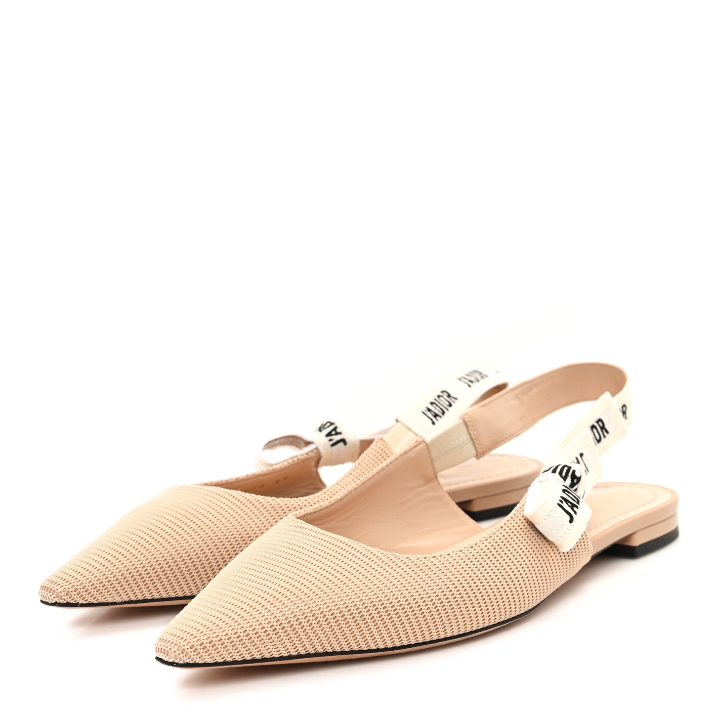 Technical Canvas Ribbon J'Adior Slingback Ballet Flats 39 Powder Nude