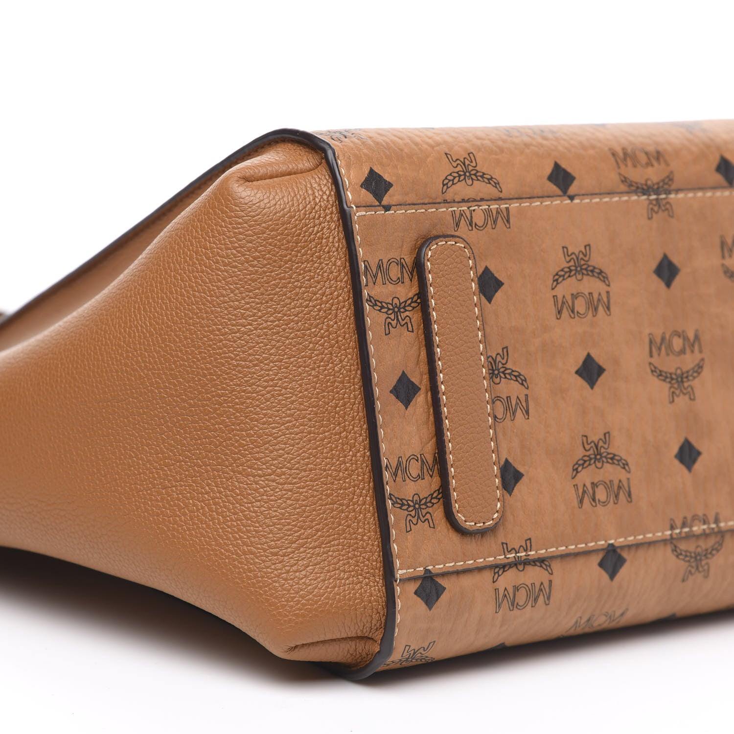 MCM Visetos Medium Yris Shopper Tote Cognac 7 of 9