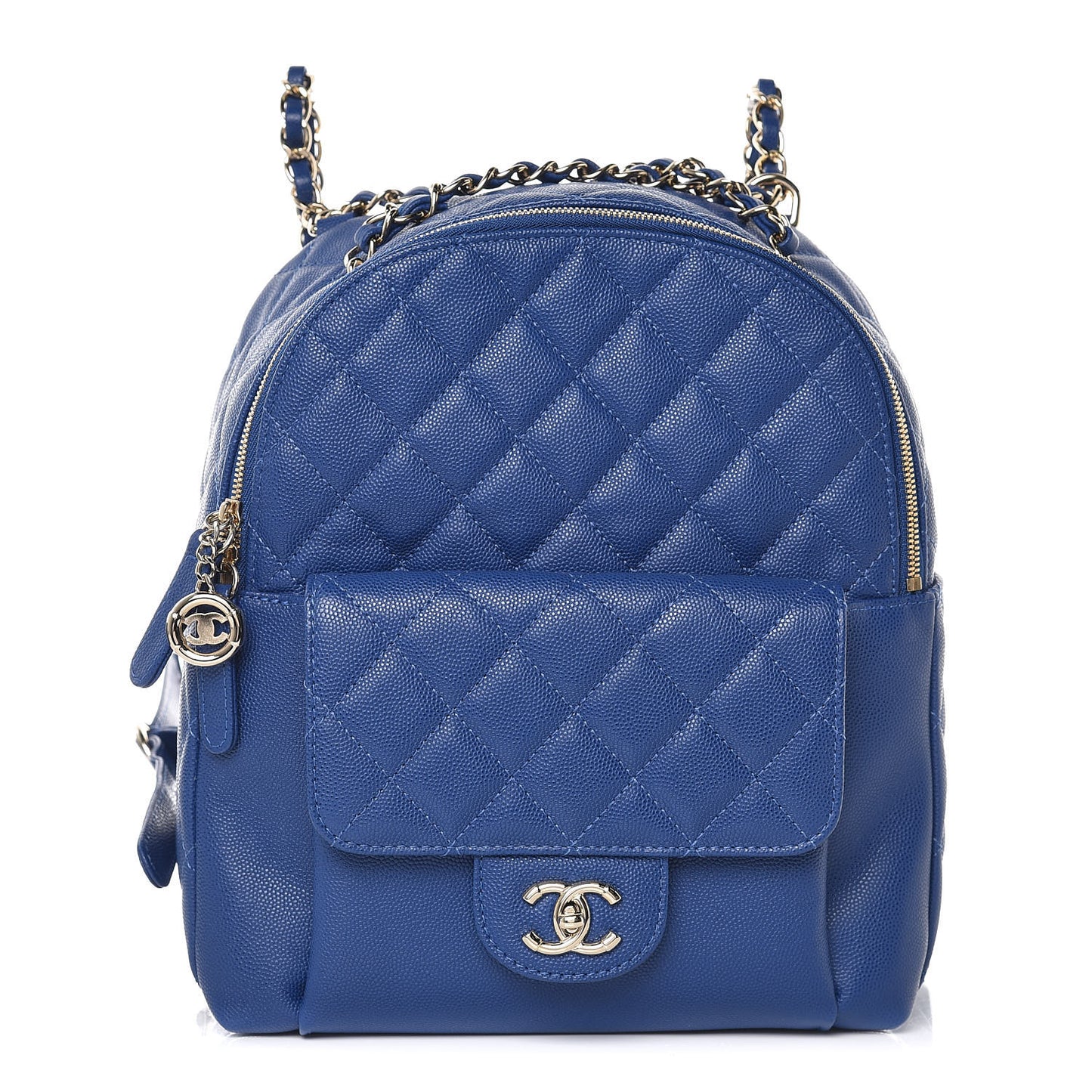 Caviar Quilted Large CC Day Backpack Blue