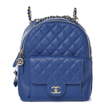 Chanel Caviar Quilted Large CC Day Backpack Blue 1 of 9
