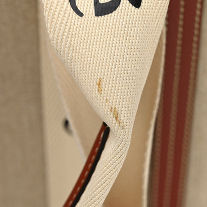 Chloe Linen Calfskin Large Woody Ribbon Tote White Brown 15 of 15
