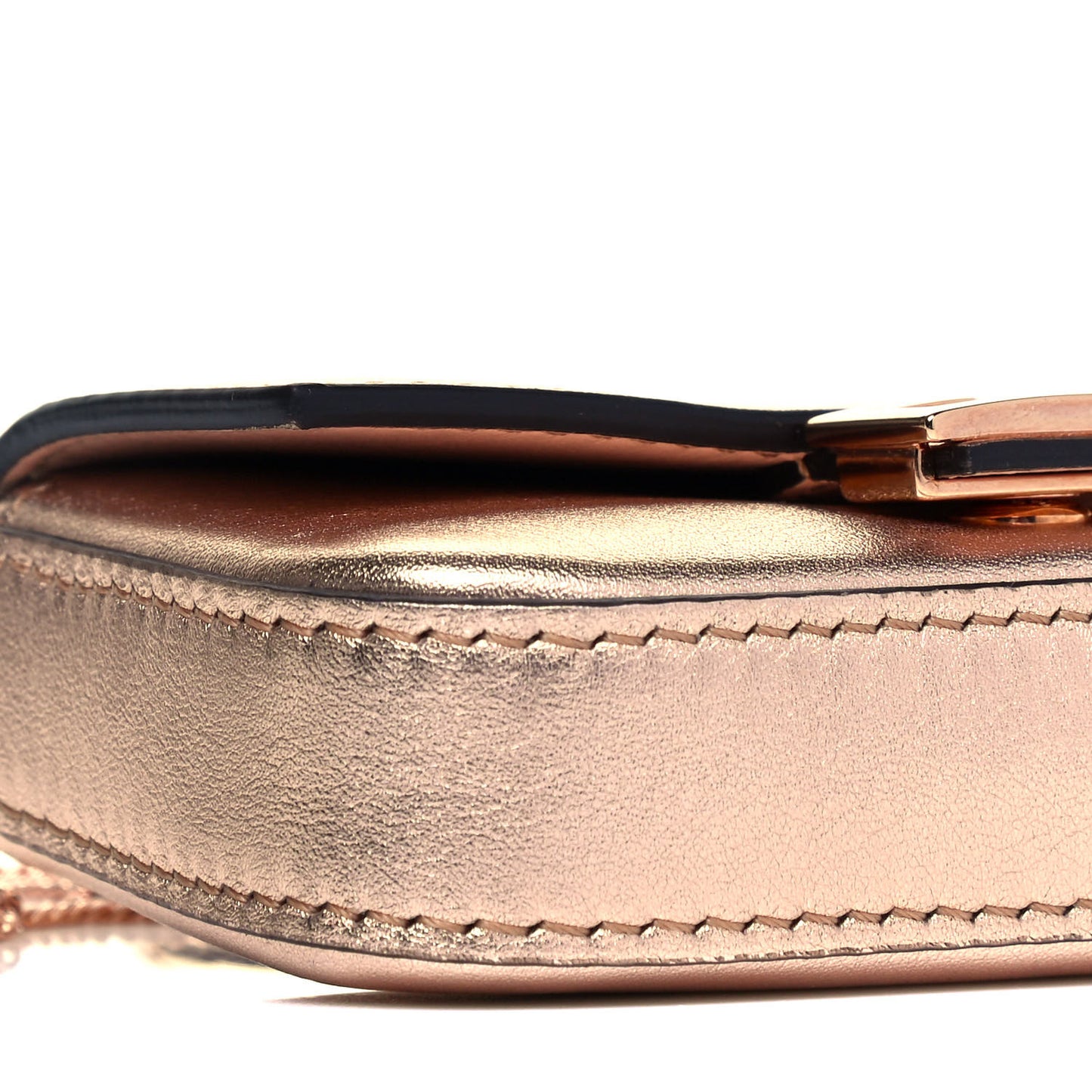 Vitello Laminato Nano Baguette Charm Rame
