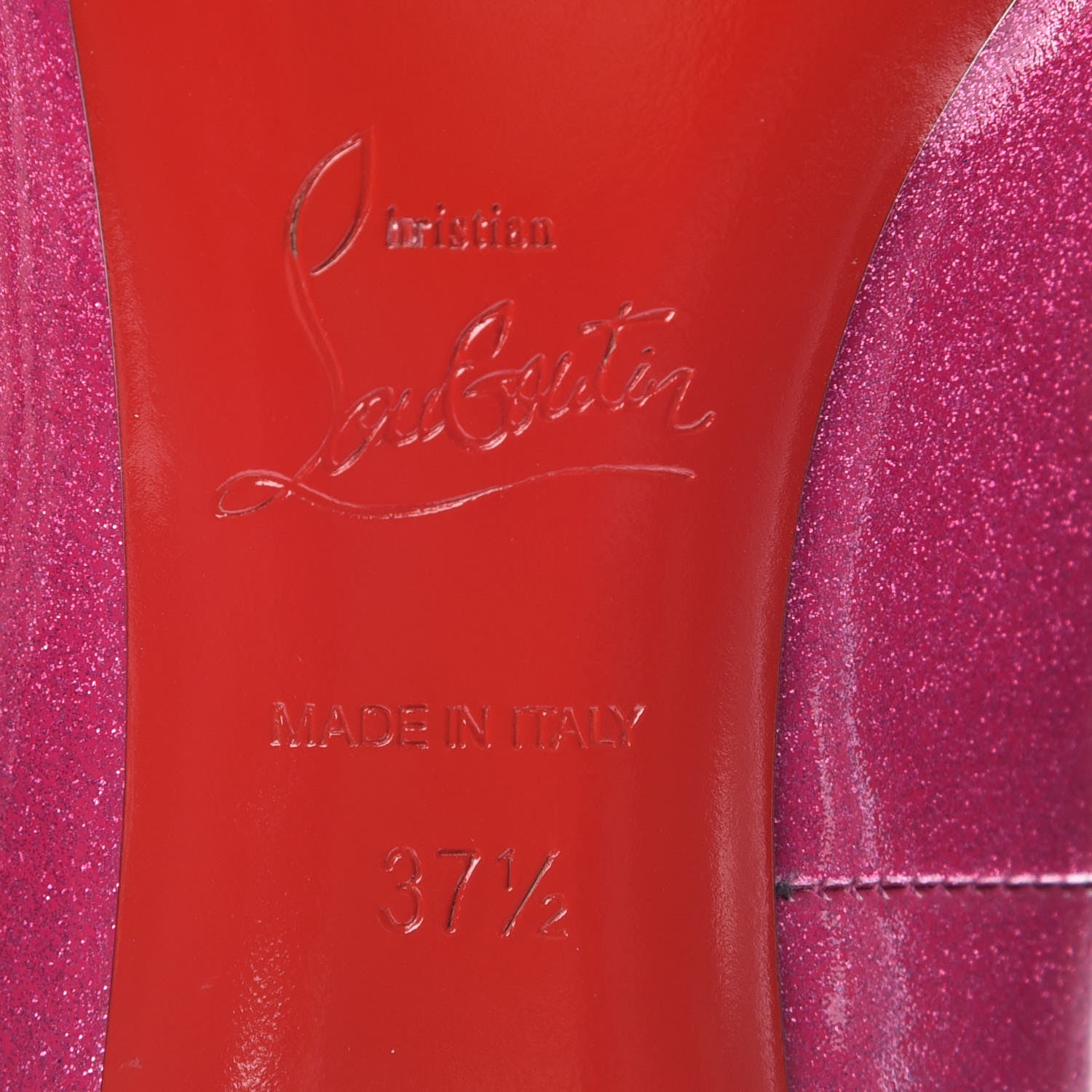 Christian Louboutin Patent Glitter 100 Pumps 37.5 Pink 6 of 7