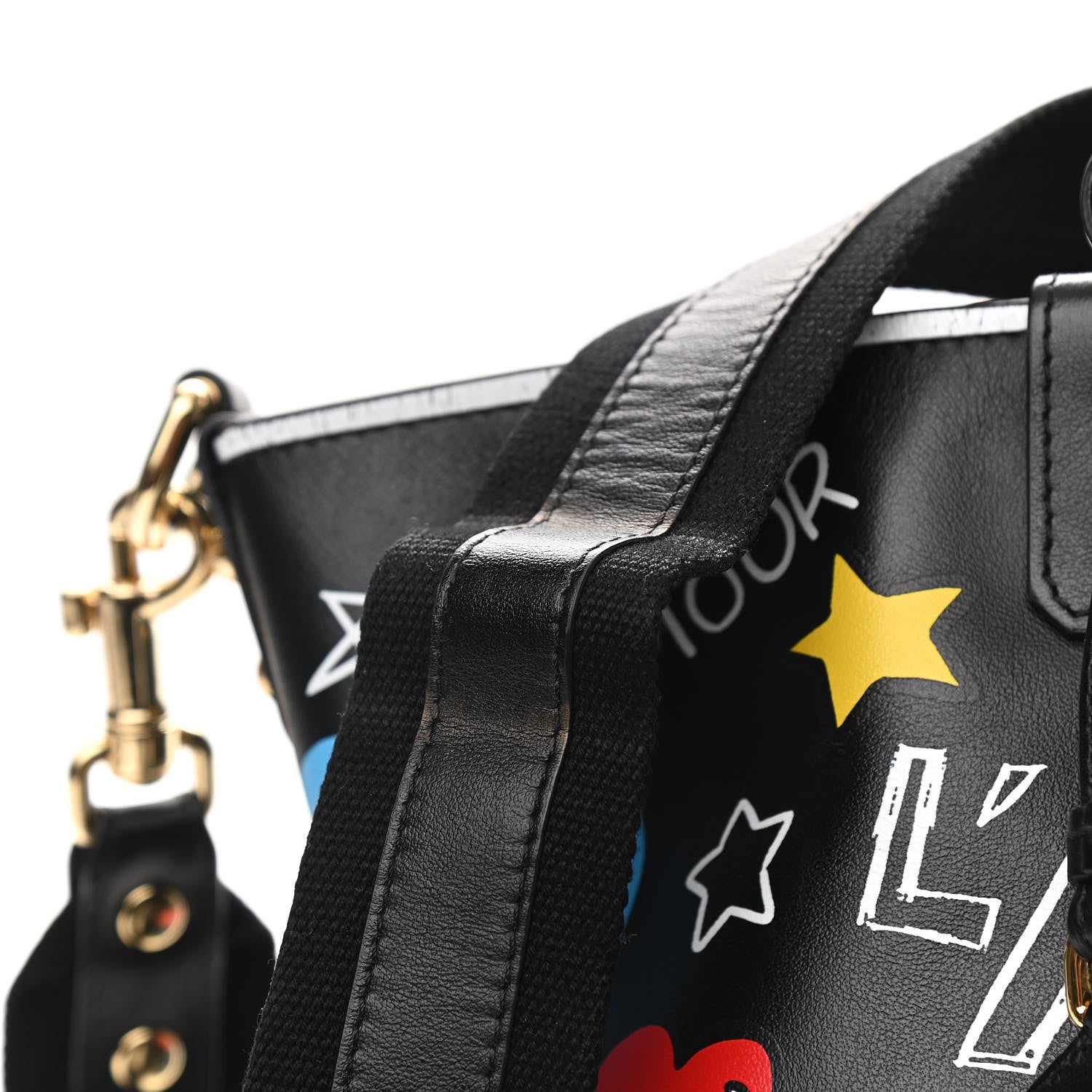 Dolce & Gabbana Calfskin Graffiti Printed Beatrice Tote Black 9 of 13