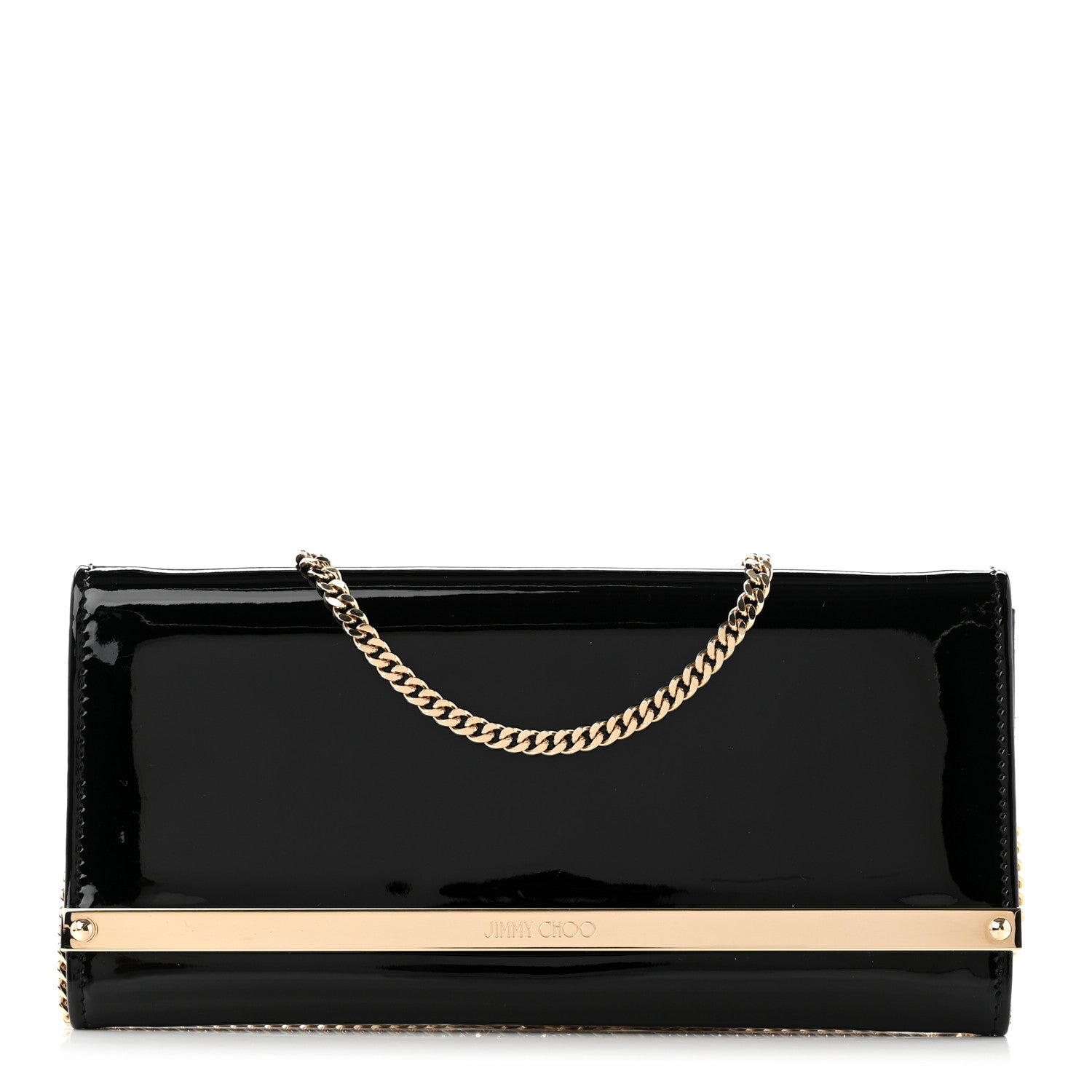 Jimmy Choo Patent Clutch Black 1 of 6