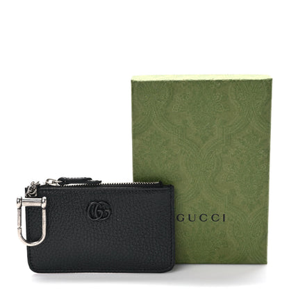 Gucci Dollar Calfskin Enamel Monochrome GG Marmont Key Case Card Holder Black 7 of 7