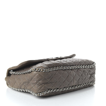 Chanel Washed Lambskin Quilted Maxi Chain Around Flap Taupe 4 of 10