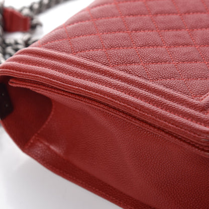Chanel Caviar Quilted New Medium Boy Flap Dark Red 14 of 19