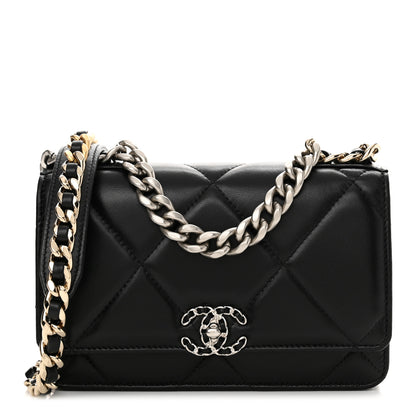 Chanel Lambskin Quilted Chanel 19 Wallet On Chain WOC 1 of 14
