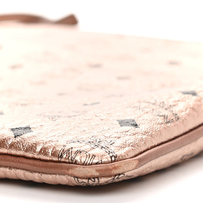 MCM Metallic Visetos Medium Crossbody Pouch Champagne 6 of 10