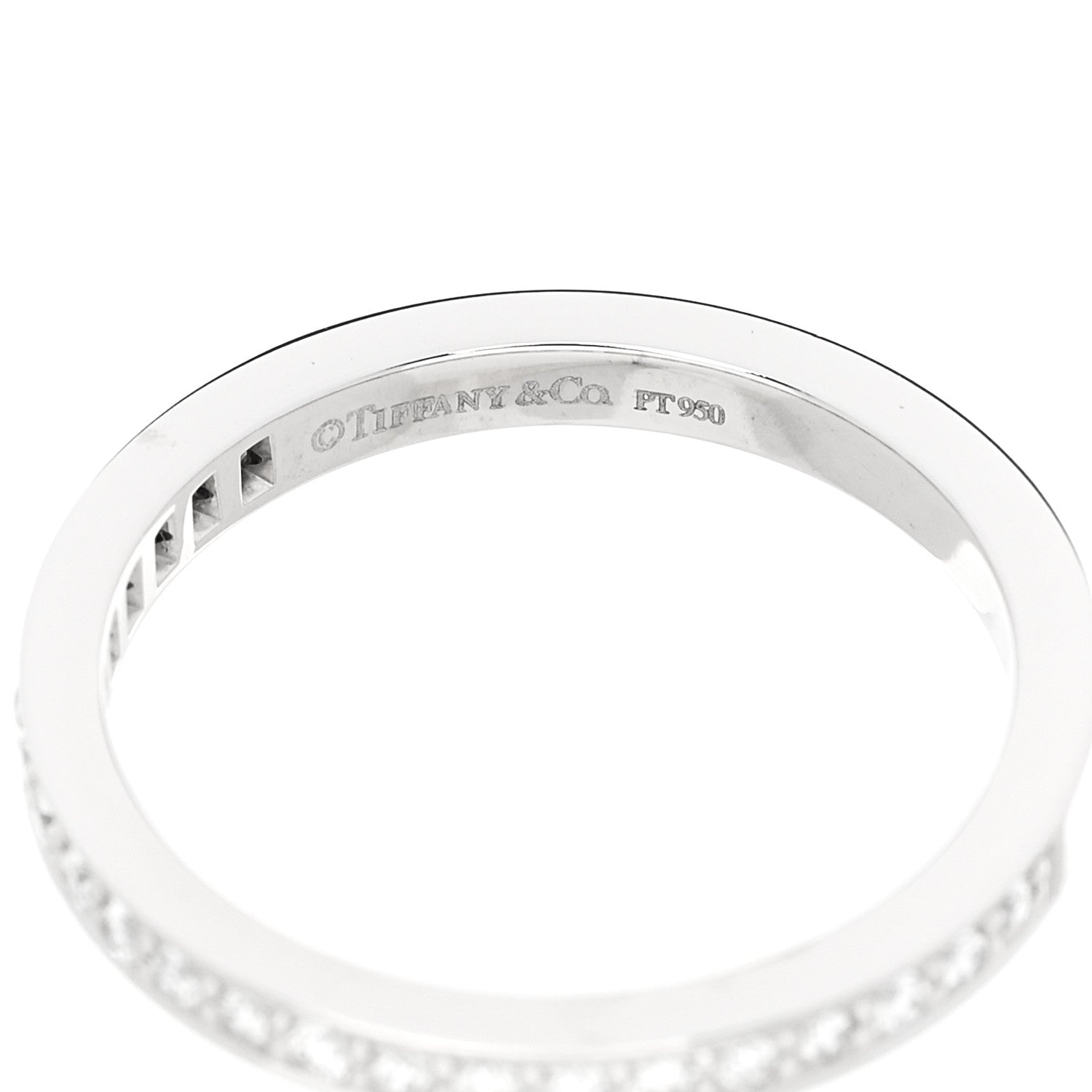 Tiffany Platinum Diamond .17ctw 2mm Half Circle Wedding Band Ring 52 6 4 of 5