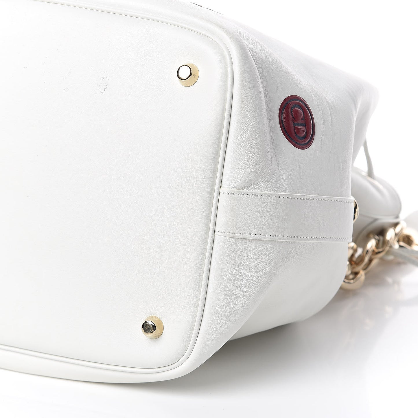 Calfskin Paradise Bubble Bucket Bag White