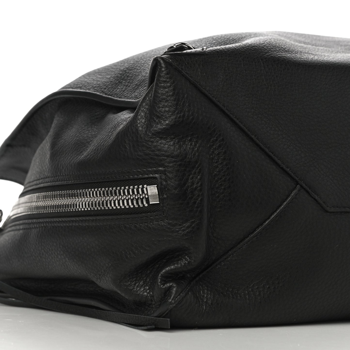 Supple Calfskin Papier A4 Zip Around Tote Black