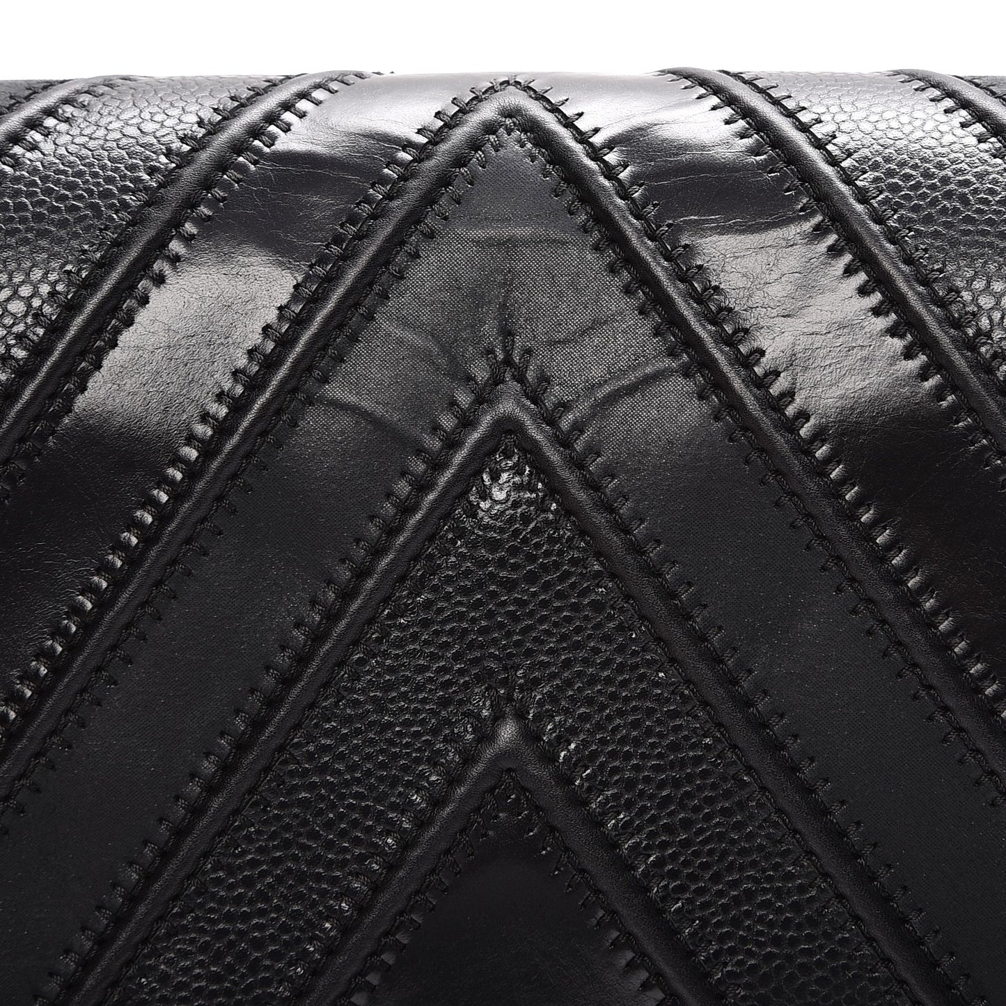 Caviar Suede Calfskin Chevron Medium Boy Flap Black