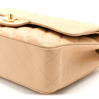 Chanel Caviar Quilted Medium Double Flap Beige Clair 10 of 10